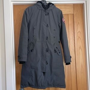 Guaranteed Authentic Canada Goose Kensington Parka, no fur on hood. Graphite. XS
